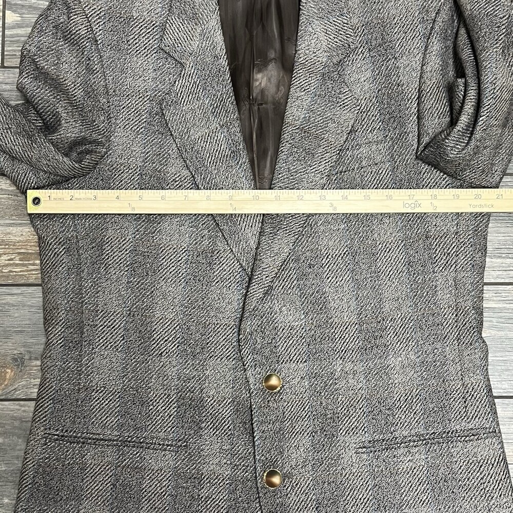 VTG 80's LeBaron Tweed Blazer 40X 40R Union Made USA Herringbone Ivy Sport Coat - Picture 12 of 16